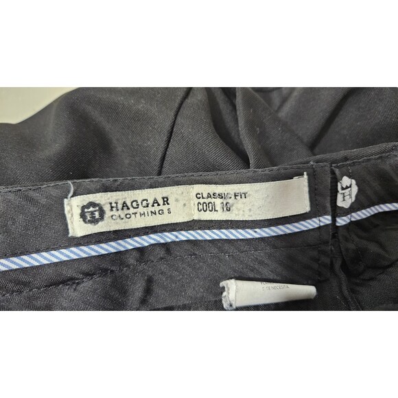 Haggar Clothing Black Elastic Waist Straight High Rise Men's Pants Size 34 X 32 - Picture 3 of 9